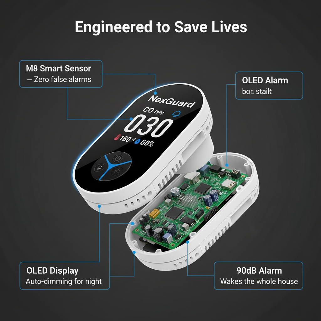NexGuard™ Pro — 3-in-1 Smart Carbon Monoxide Detector